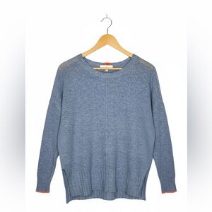 Lisa Todd Blue Cashmere Waffle Knit Sweater Medium